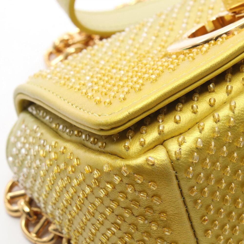 CHRISTIAN DIOR Yellow Leather Shoulder Bag - Picture 6 of 6